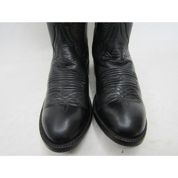 Honcho Womens Size 6 B Black Leather Elk Cowboy Western Boots - Picture 6 of 10